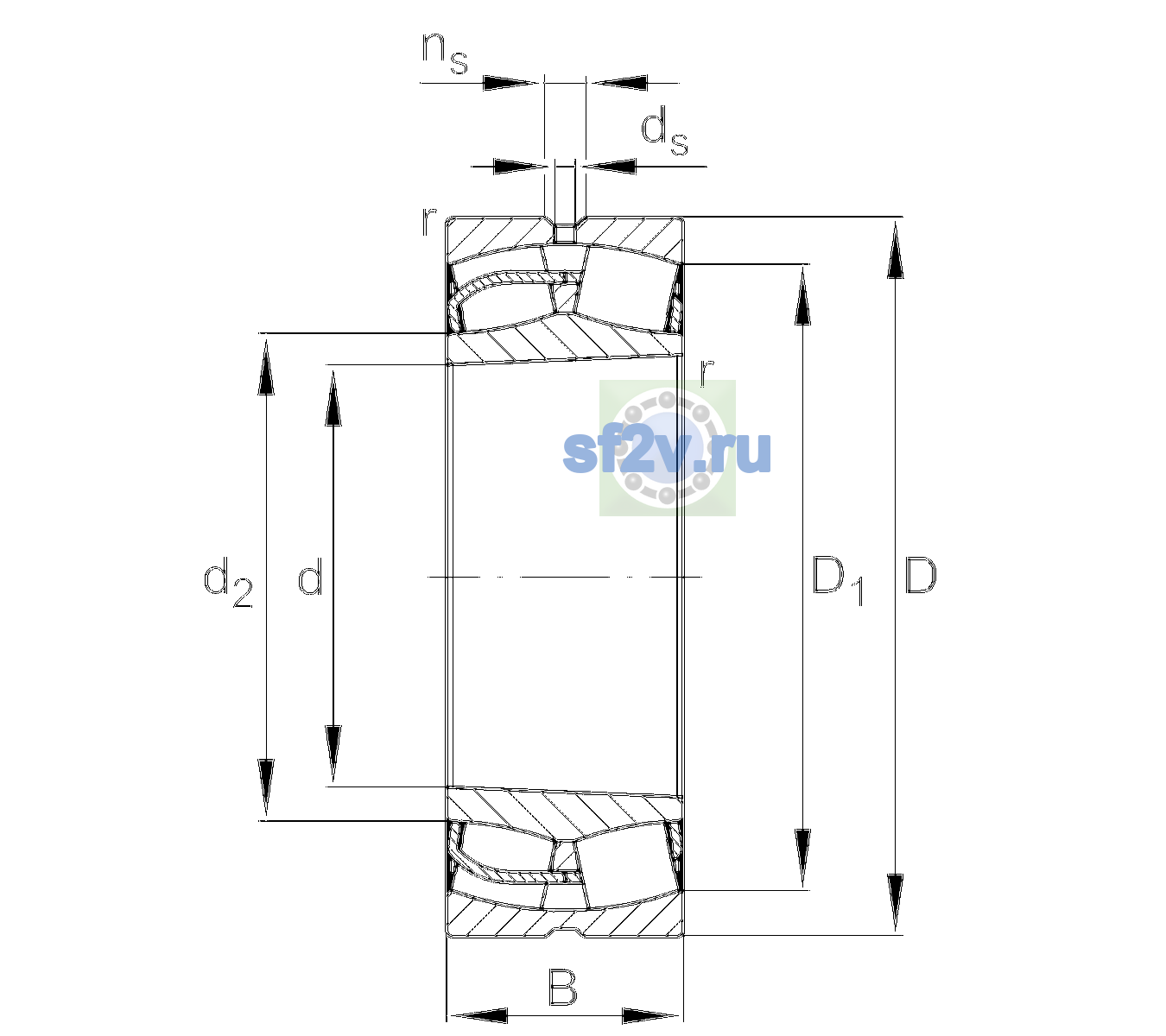 Схема подшипника 23144-BE-XL-K>A