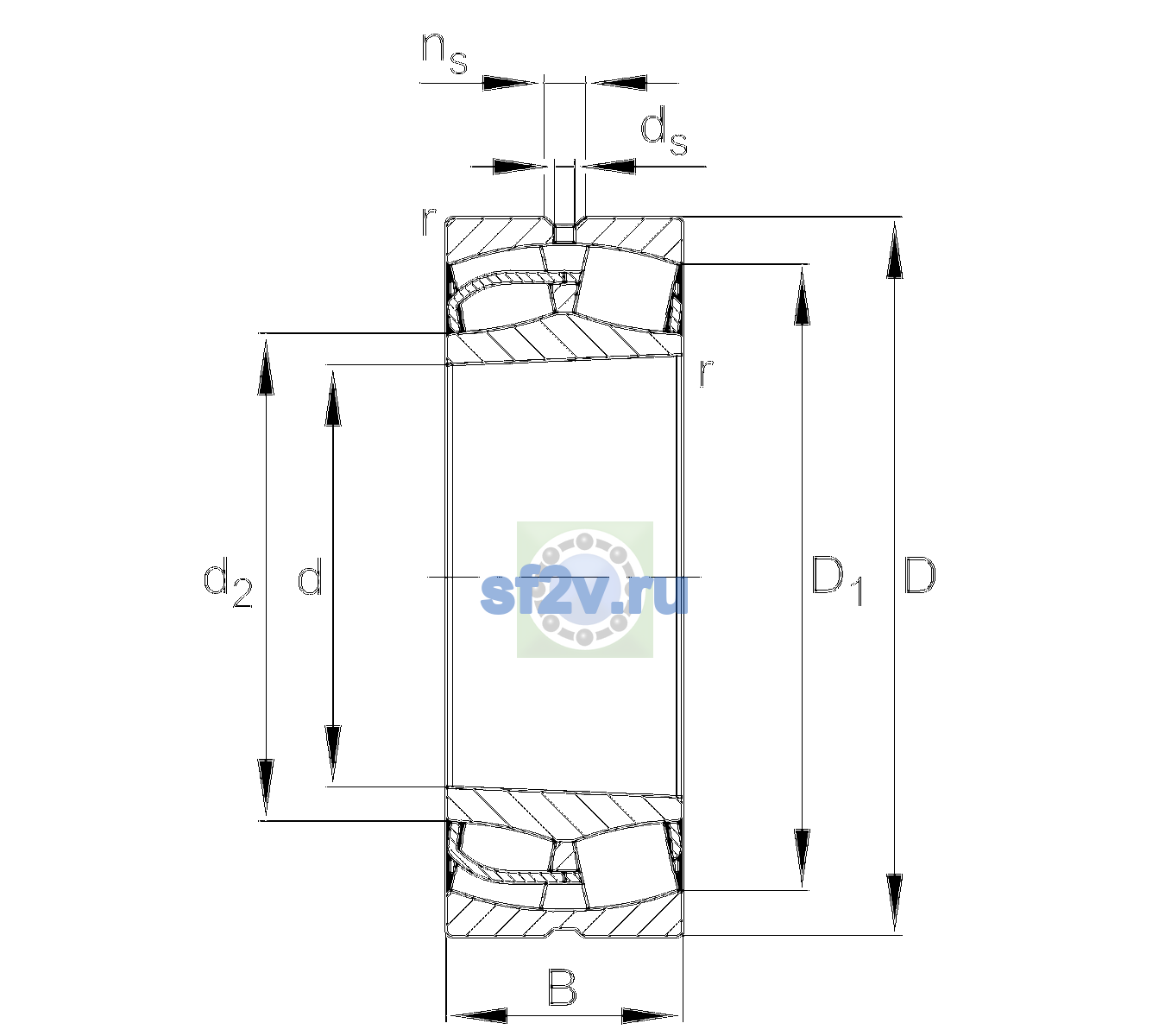 Схема подшипника 23148-BE-XL-K-C3>B