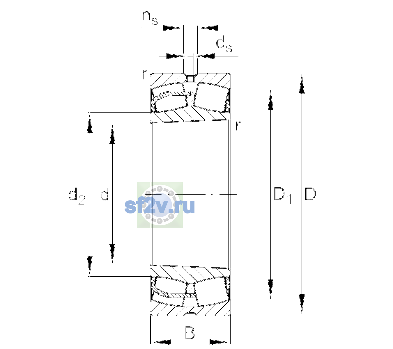 Схема подшипника 23148-BE-XL-K>A
