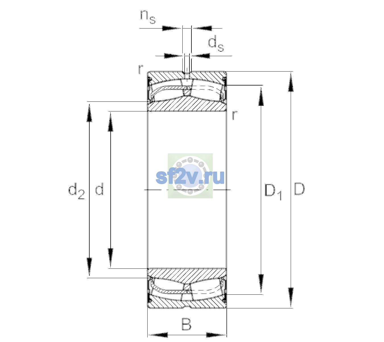 Схема подшипника 23152-BE-XL-2RSR