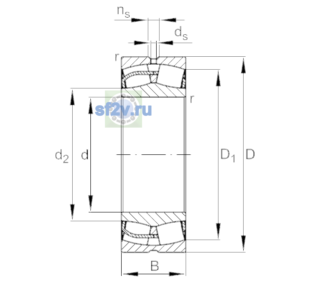 Схема подшипника 23152-BE-XL-H40AB-C3