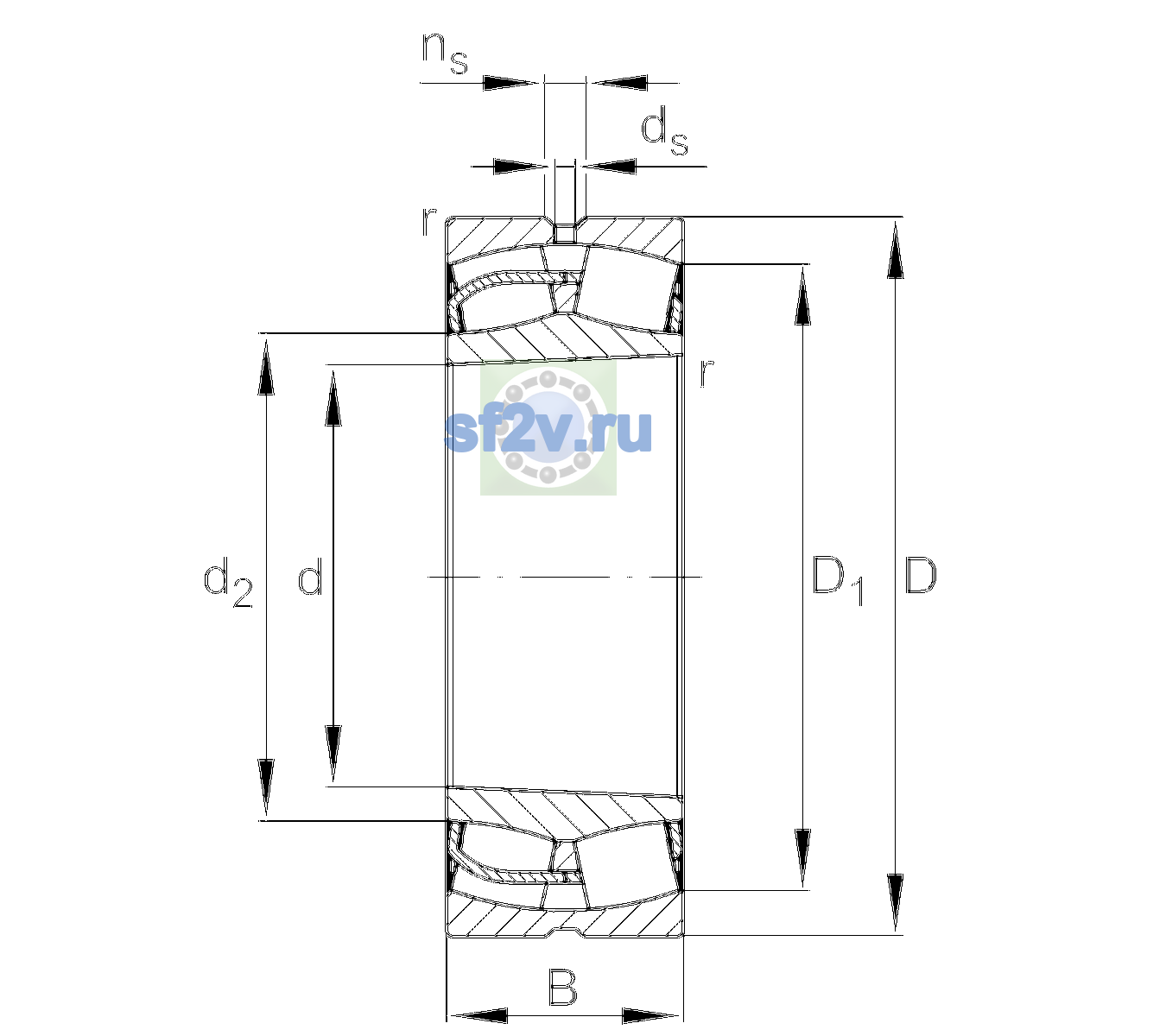 Схема подшипника 23152-BE-XL-K-C3