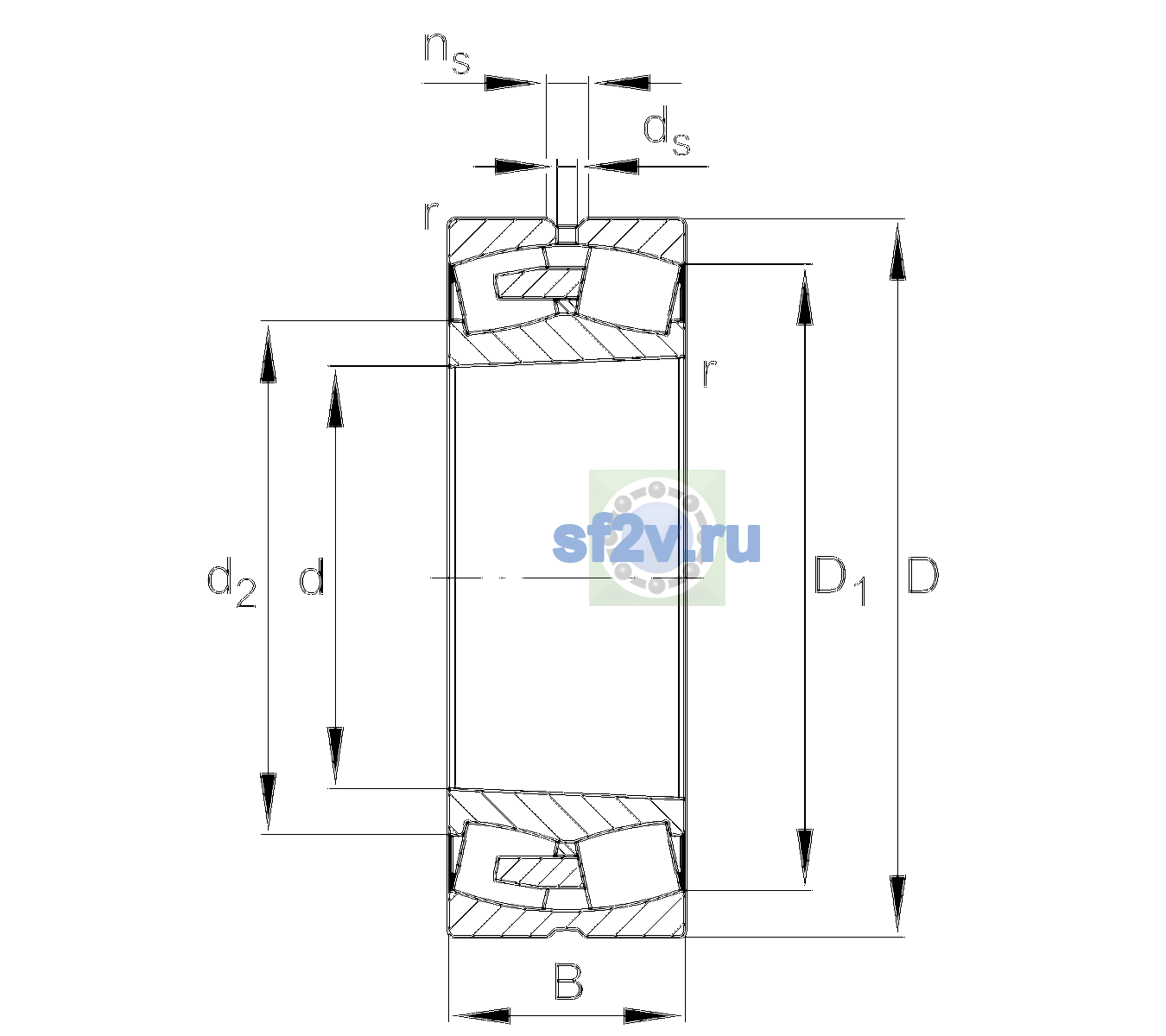 Схема подшипника 231/530-BEA-XL-K-MB1-C3