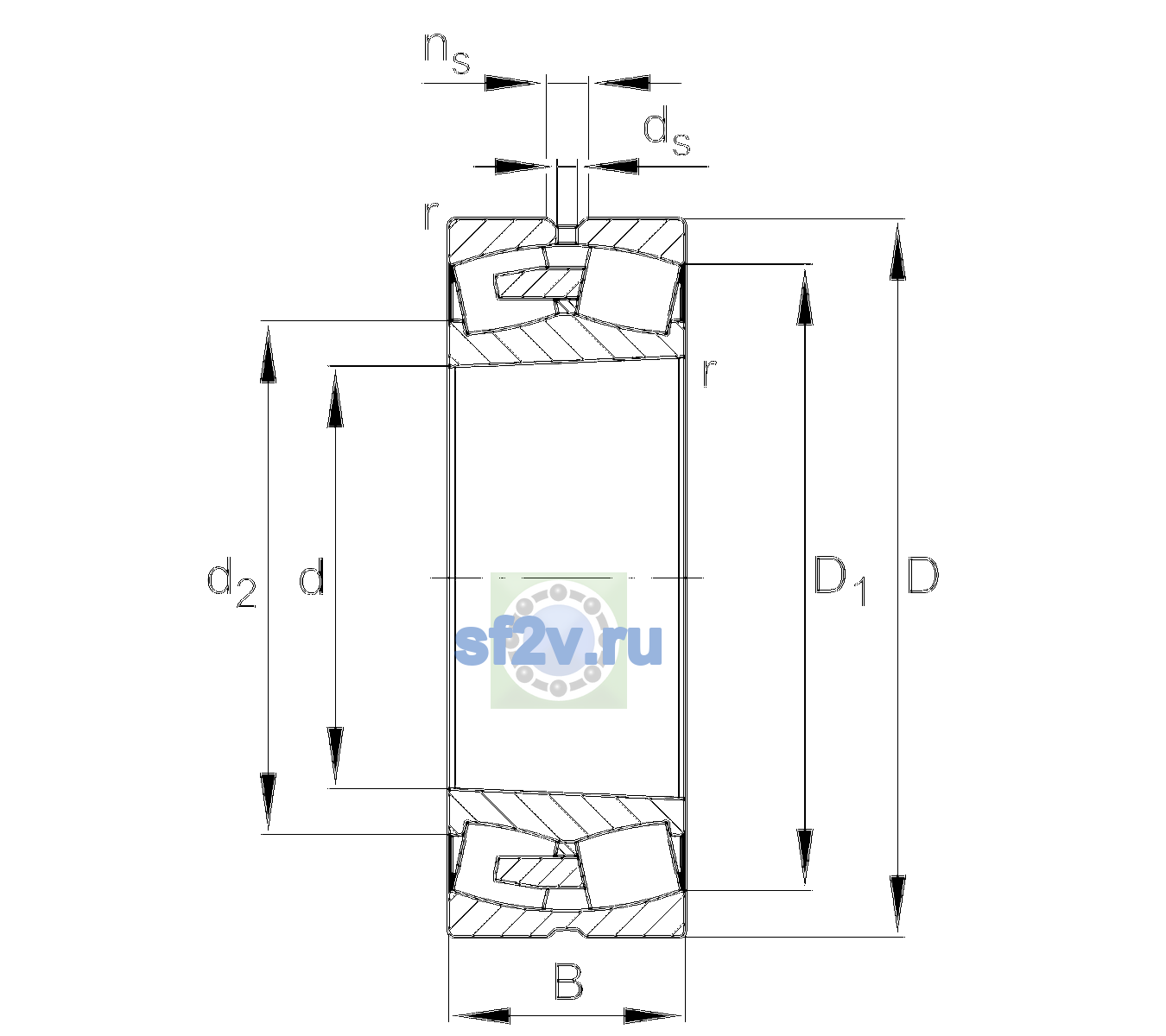 Схема подшипника 231/530-BEA-XL-K-MB1-C4