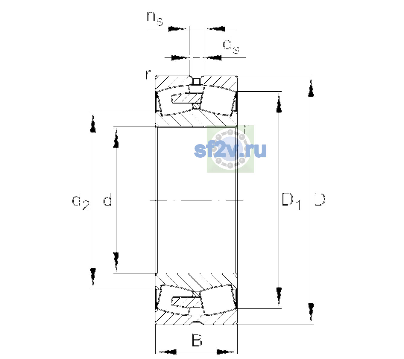 Схема подшипника 231/530-BEA-XL-MB1-H40