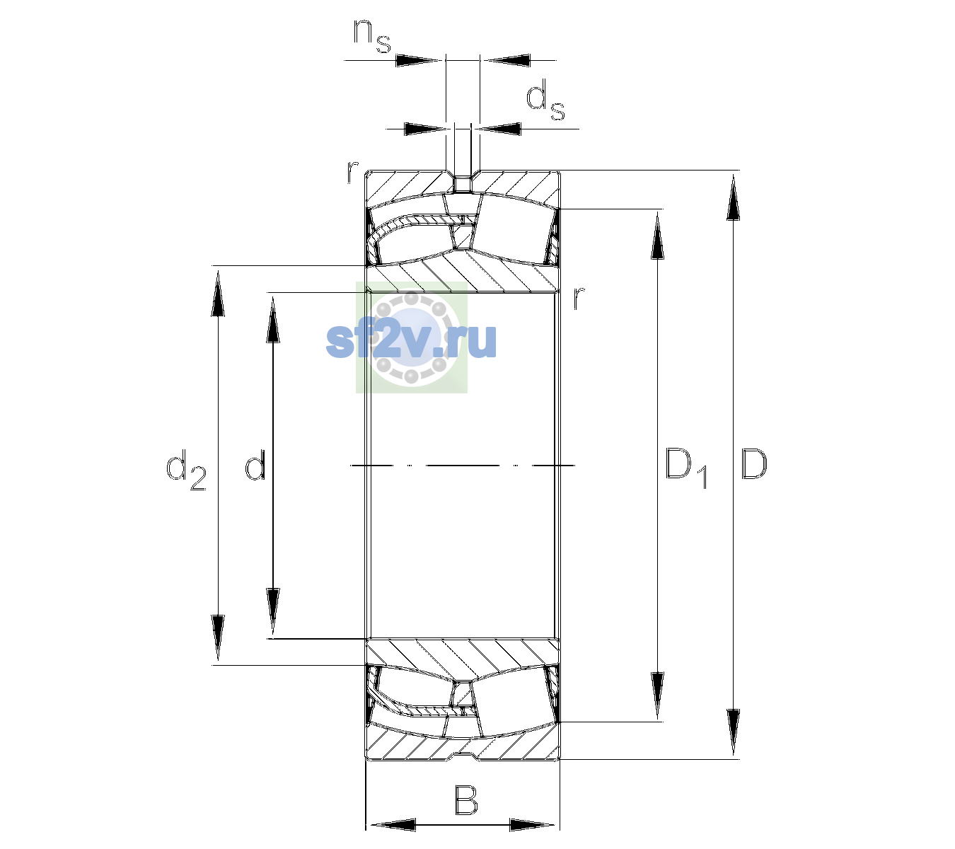 Схема подшипника 23156-BE-XL-H40