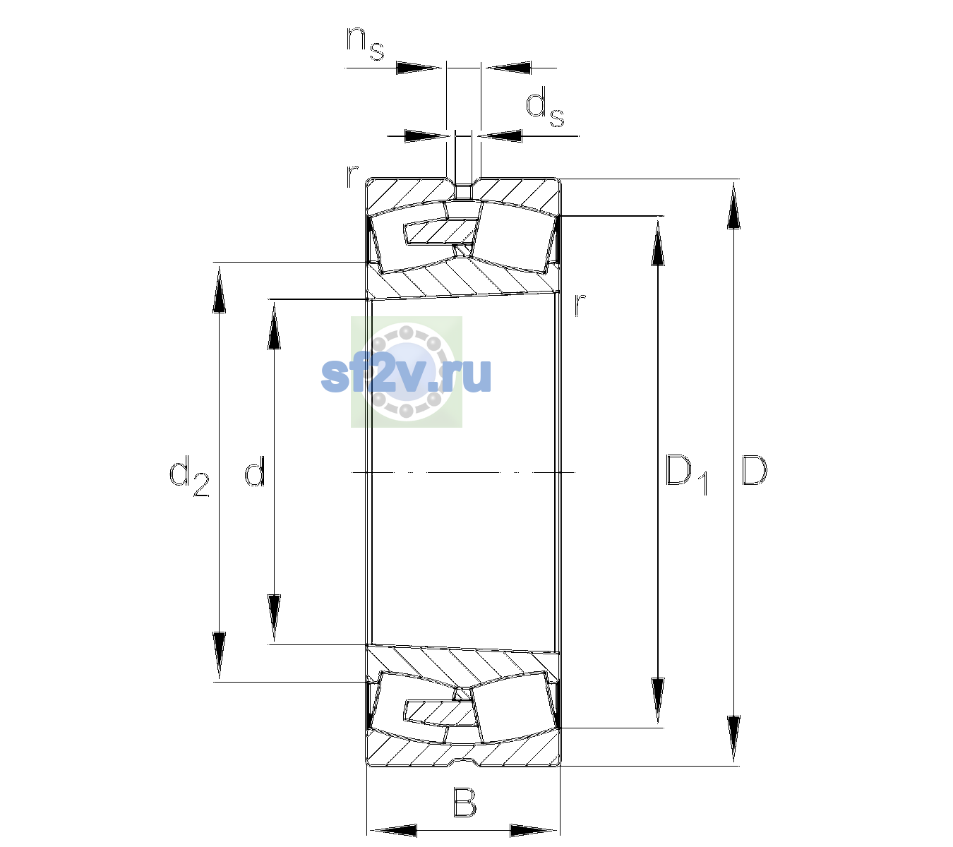 Схема подшипника 231/560-BEA-XL-K-MB1