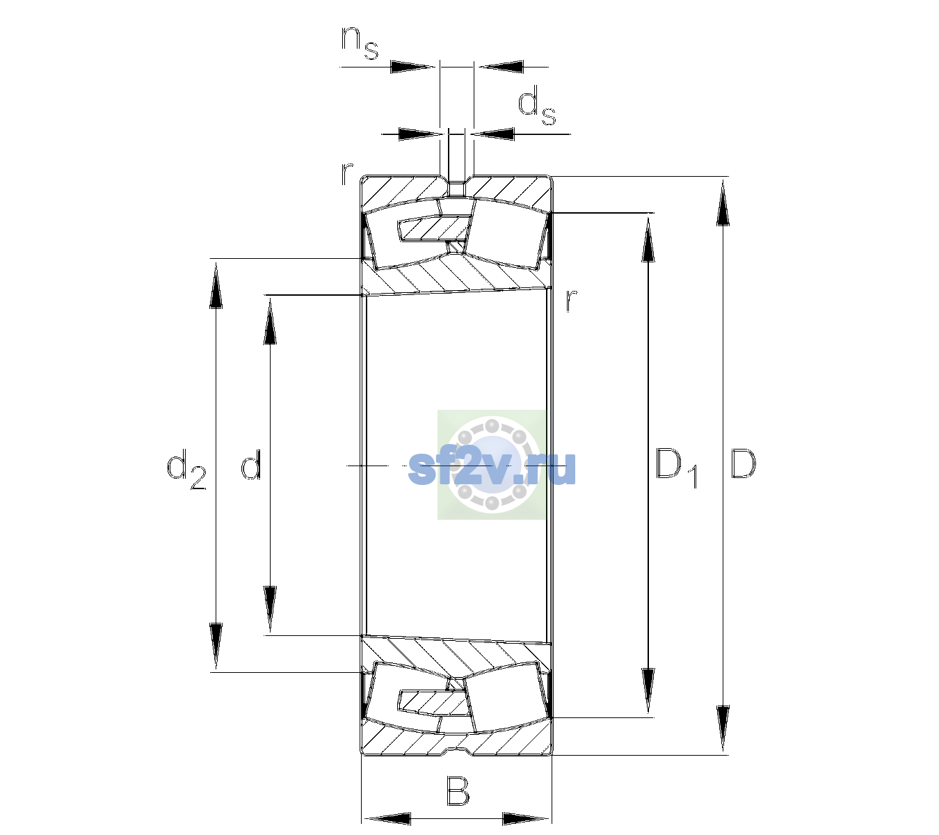 Схема подшипника 231/560-BEA-XL-K-MB1-C3