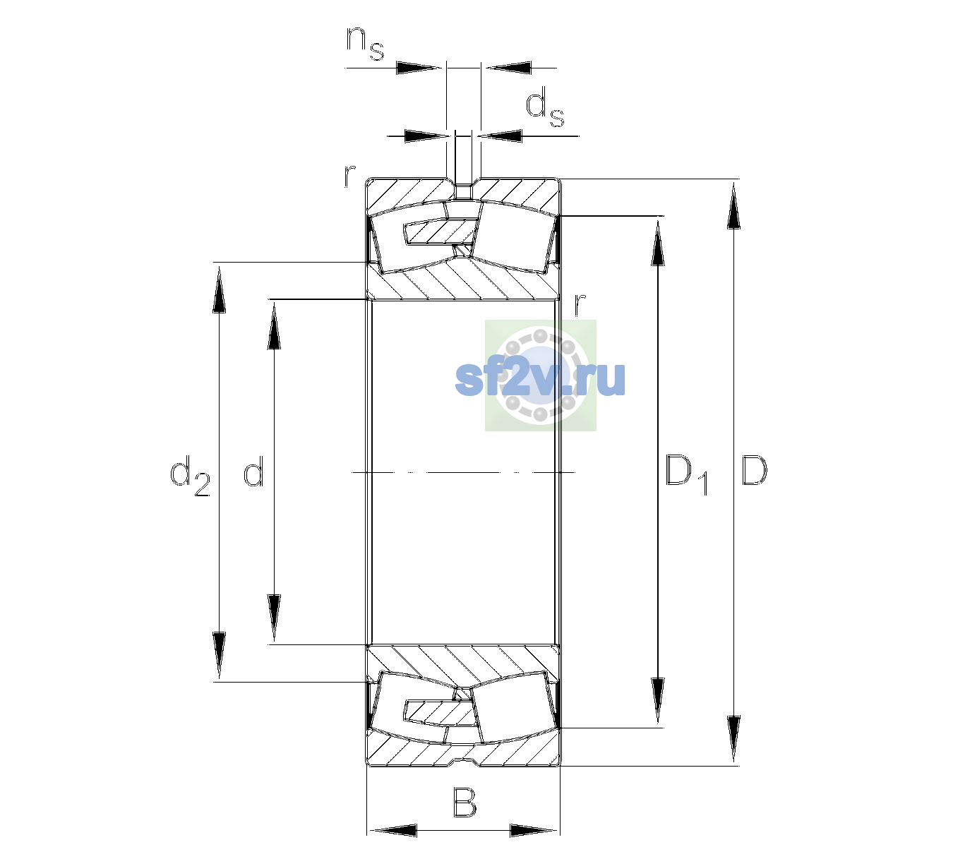 Схема подшипника 231/560-BEA-XL-MB1-H40