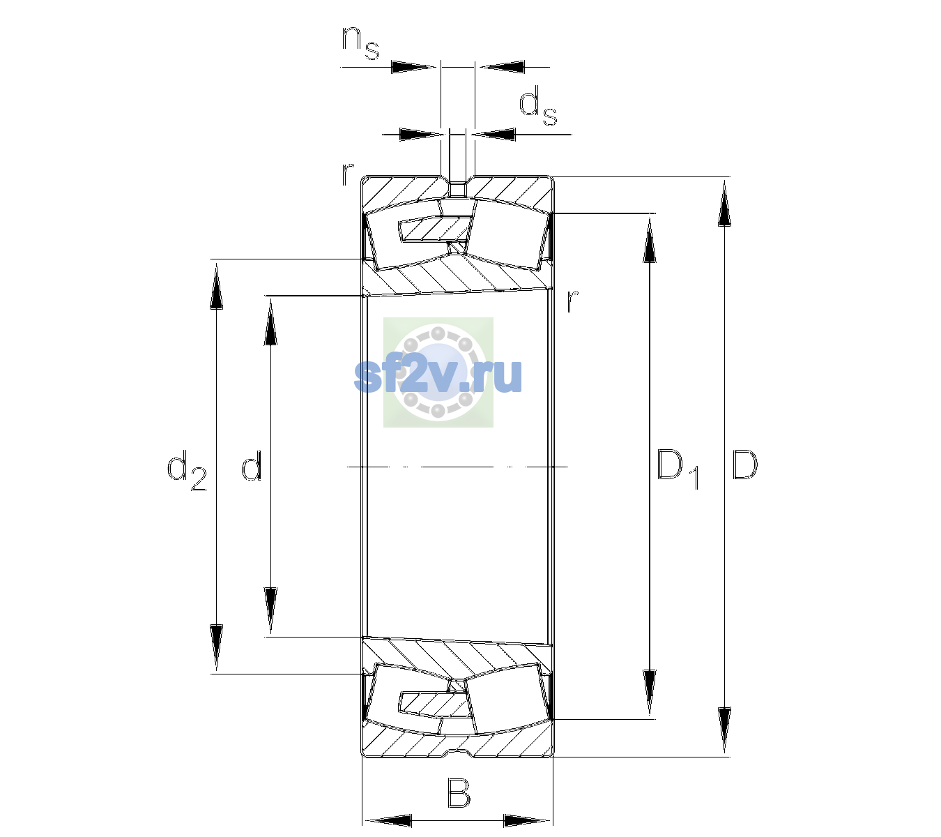 Схема подшипника 23164-BEA-XL-K-MB1-C2