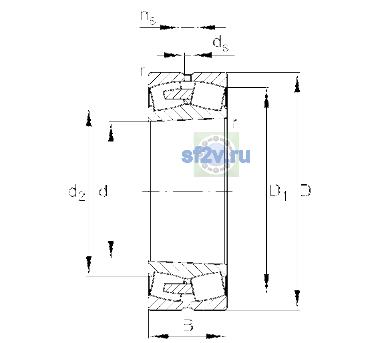 Схема подшипника 23164-BEA-XL-K-MB1-C4