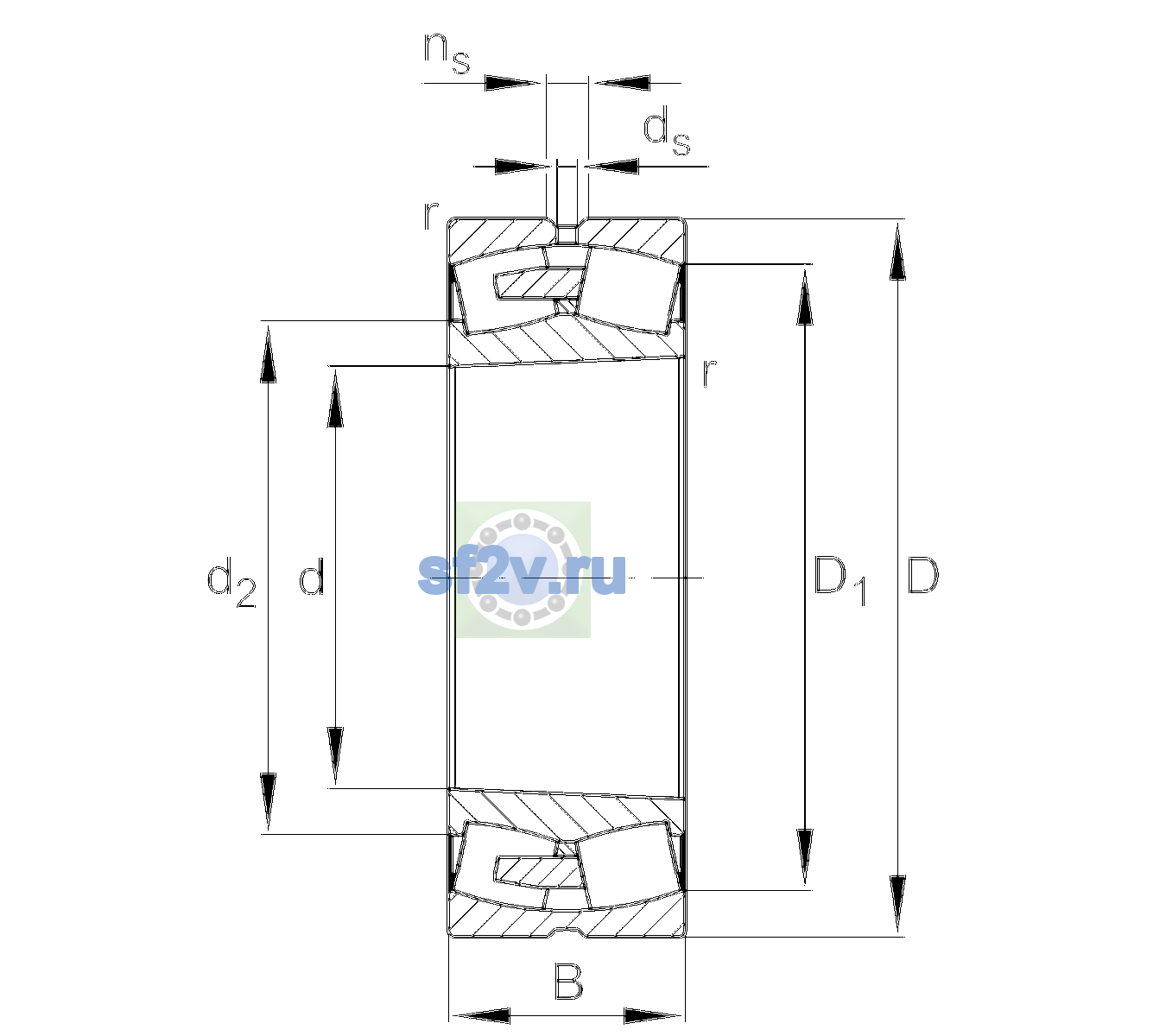 Схема подшипника 23164-BEA-XL-K-MB1-C5