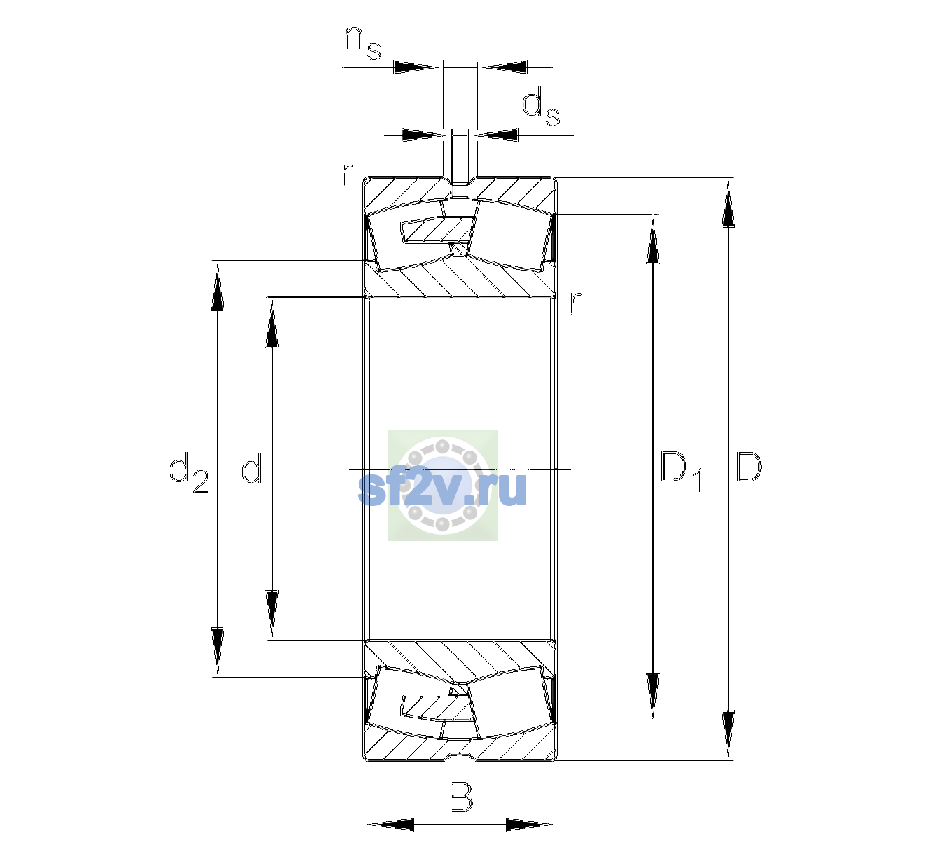 Схема подшипника 23164-BEA-XL-MB1-C3