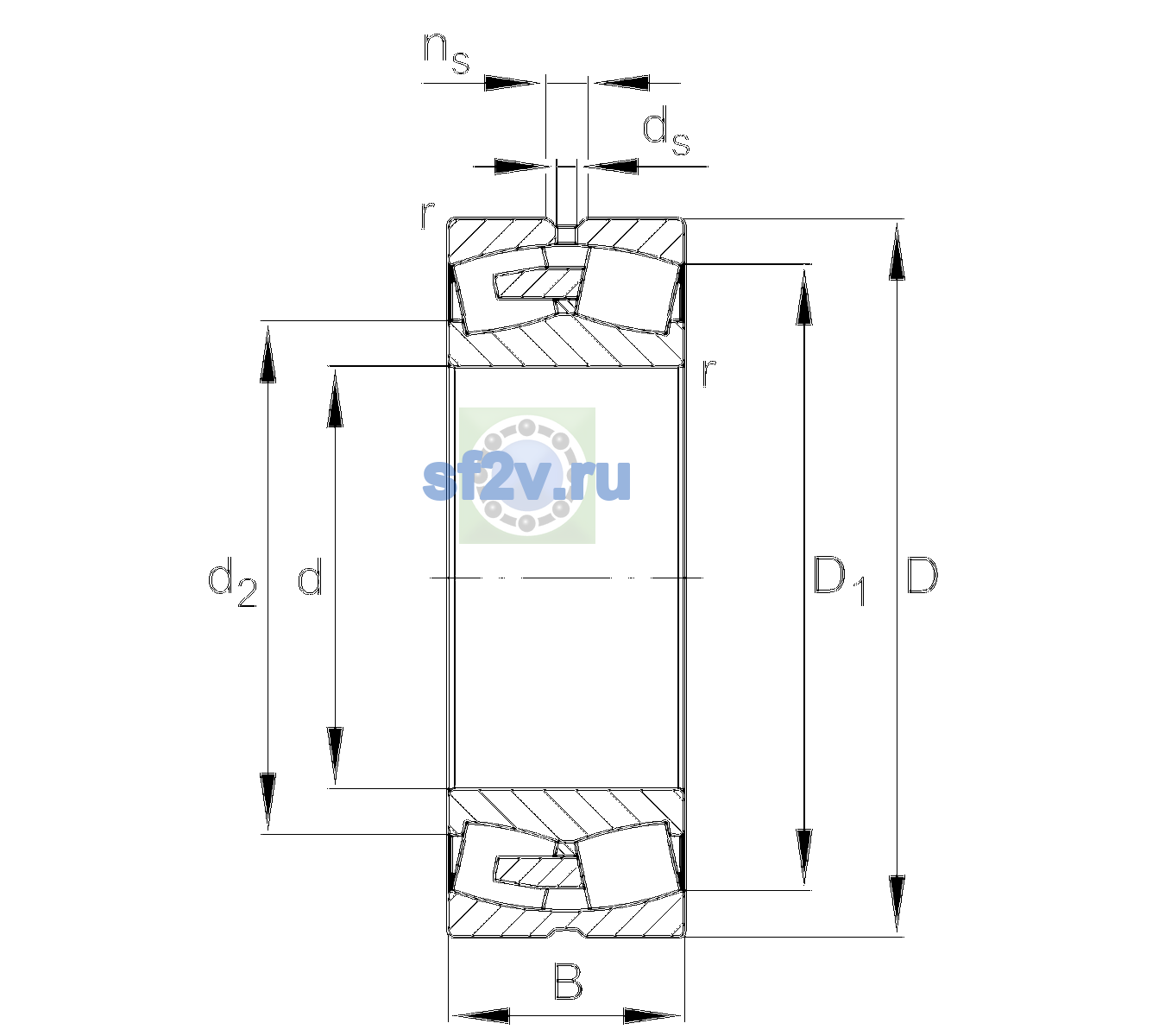 Схема подшипника 23164-BEA-XL-MB1-H151-C3