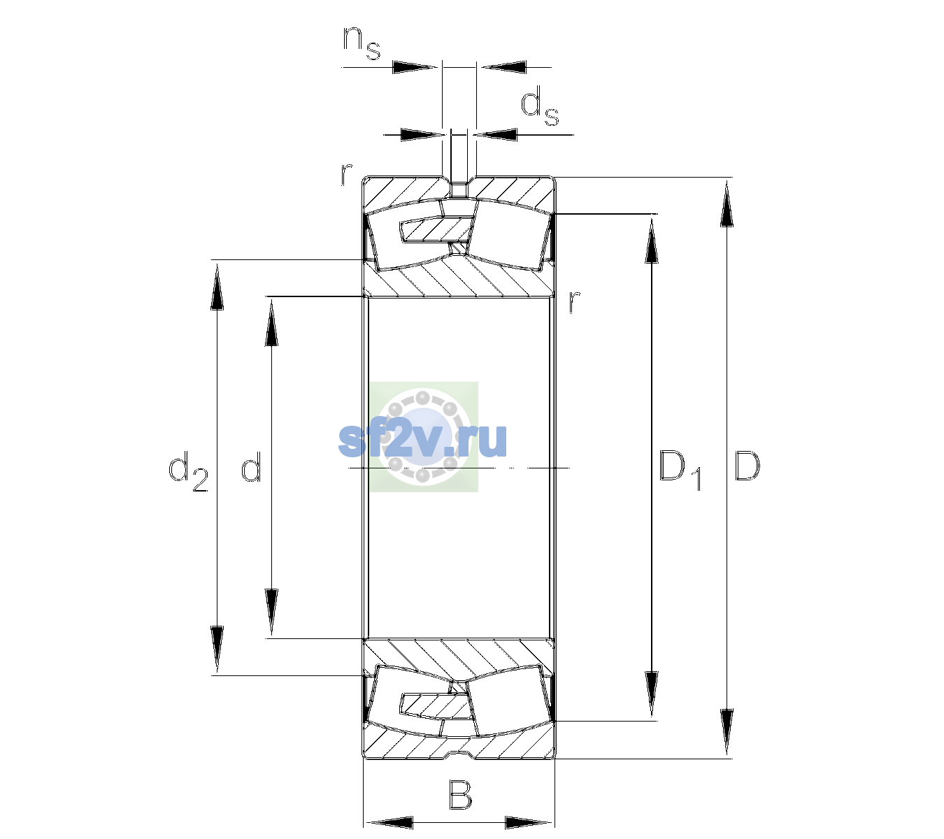 Схема подшипника 23164-BEA-XL-MB1-J30PC