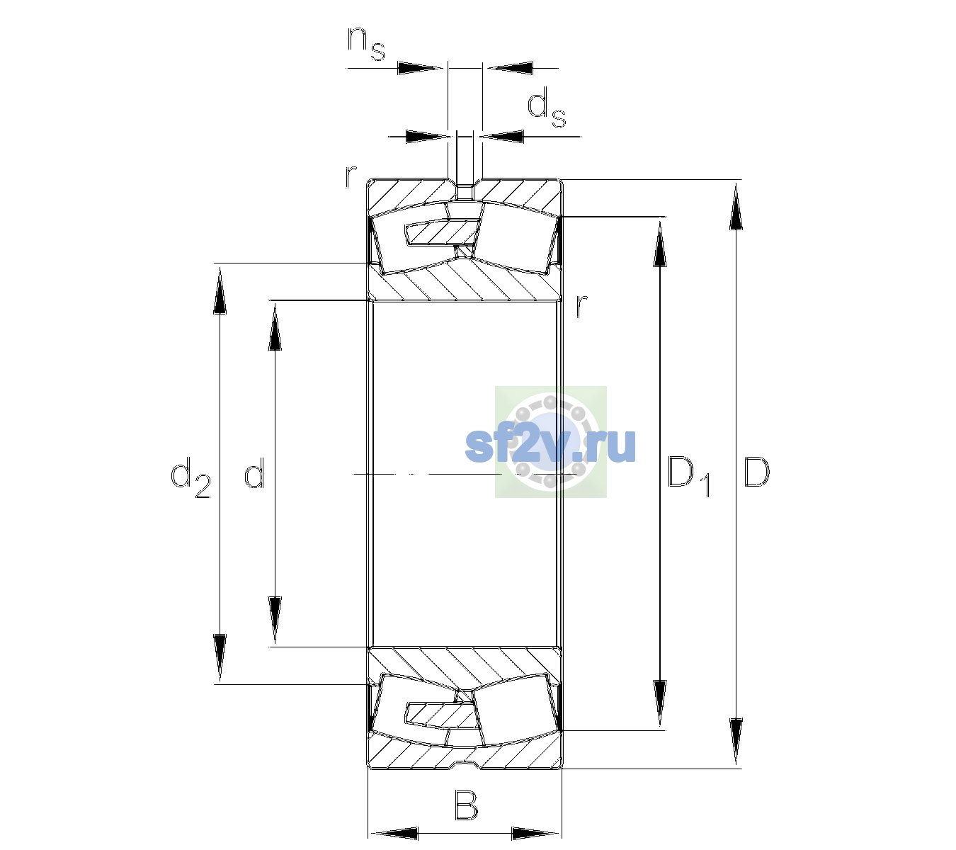Схема подшипника 23172-BEA-XL-MB1-C2