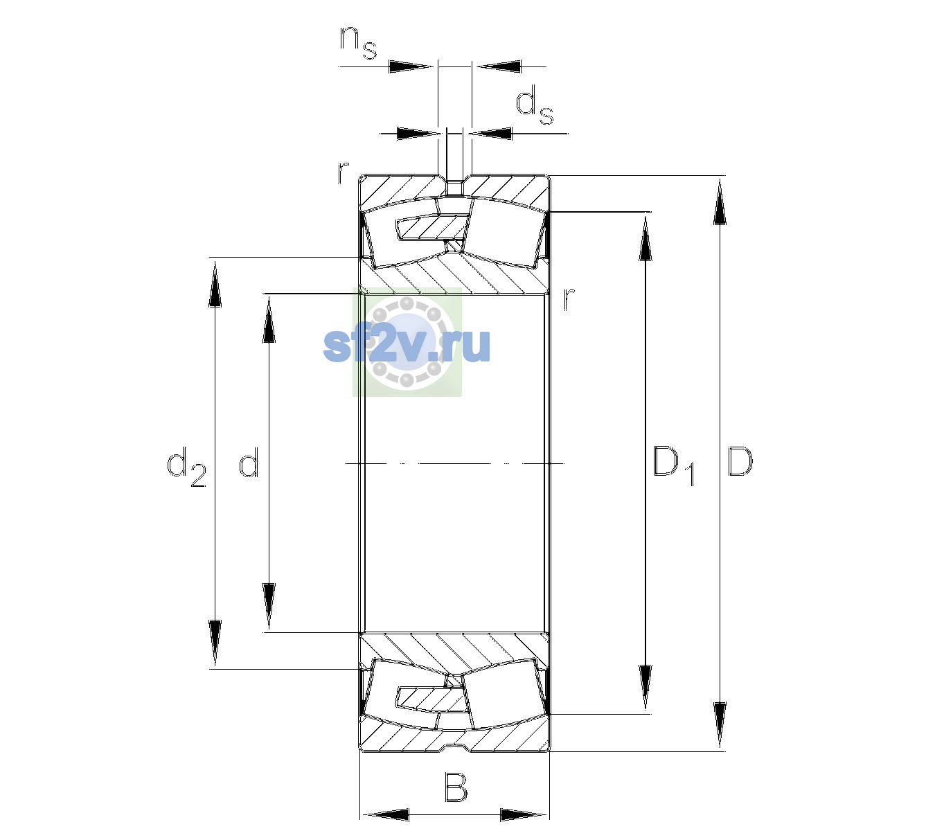 Схема подшипника 23180-BEA-XL-MB1-C2