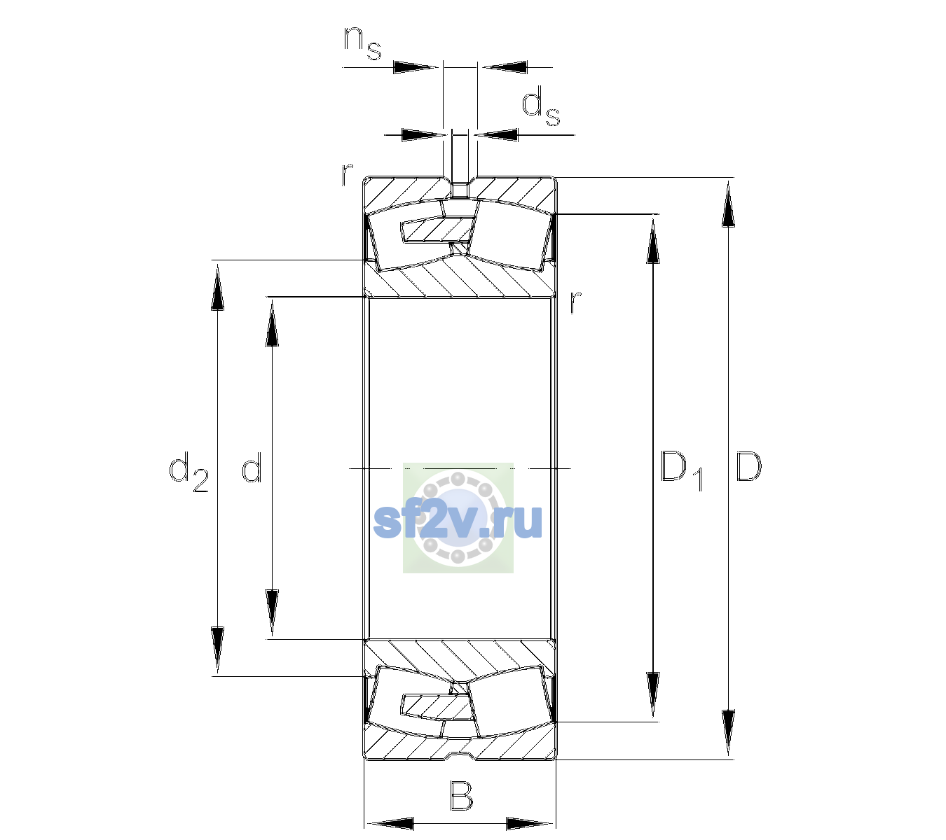 Схема подшипника 23180-BEA-XL-MB1-H151B