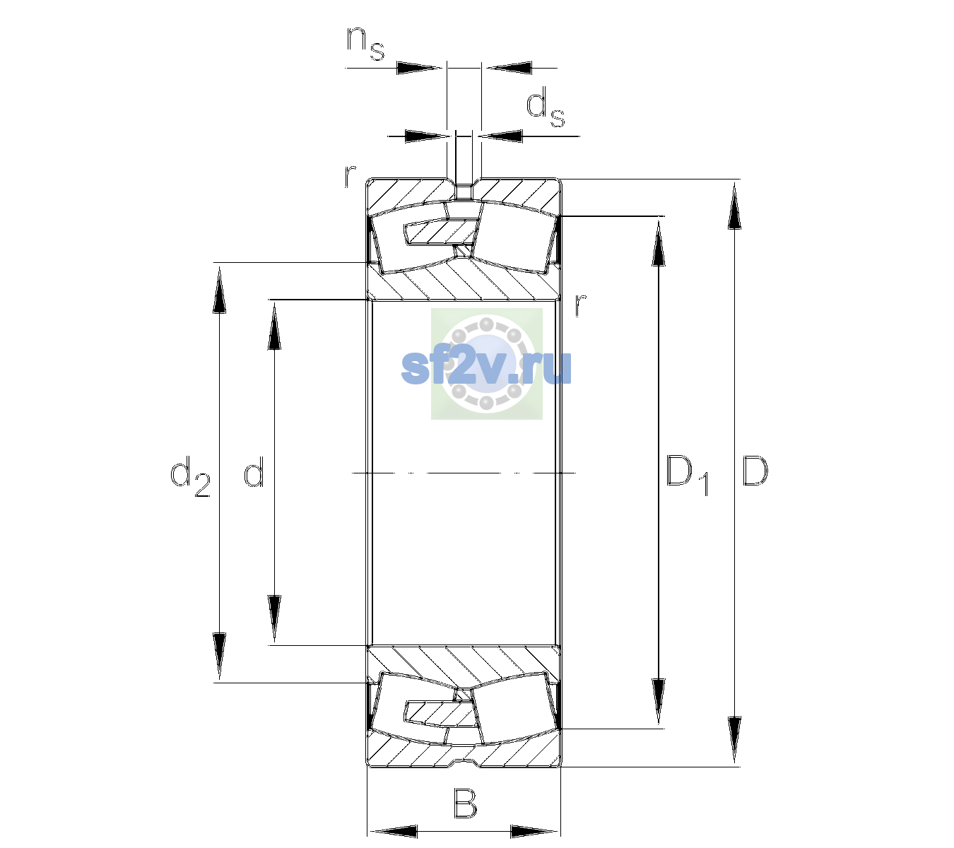 Схема подшипника 23184-BEA-XL-MB1-C2