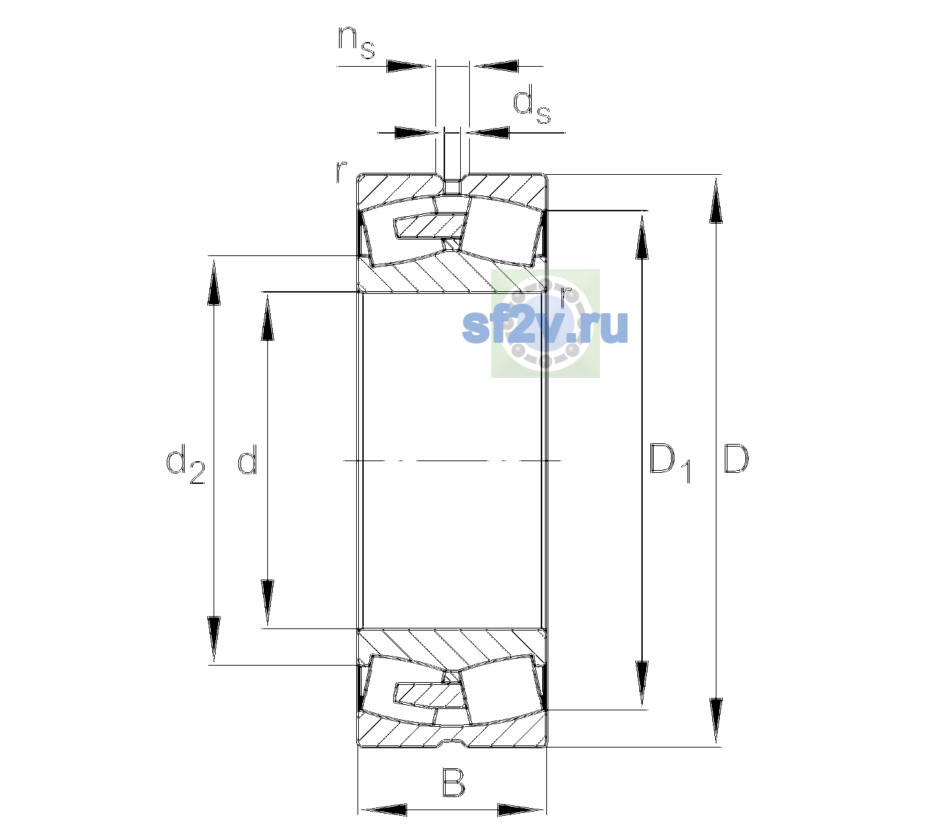 Схема подшипника 23184-BEA-XL-MB1-H78C