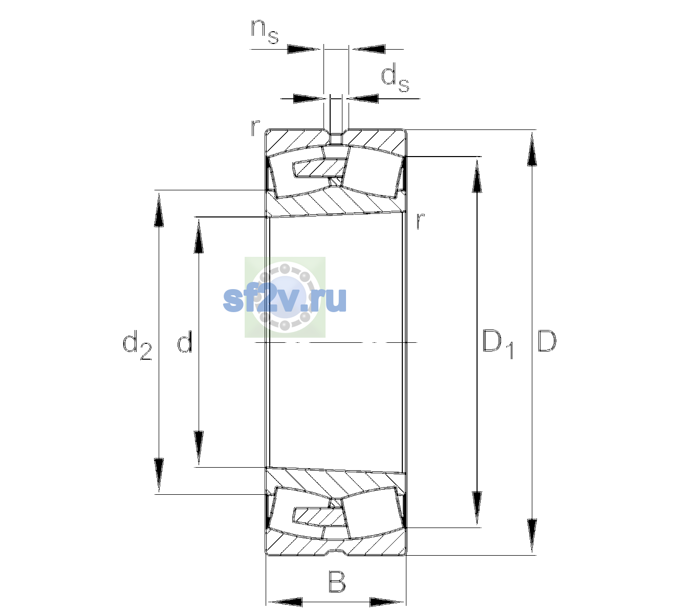 Схема подшипника 23188-BEA-XL-K-MB1-C4