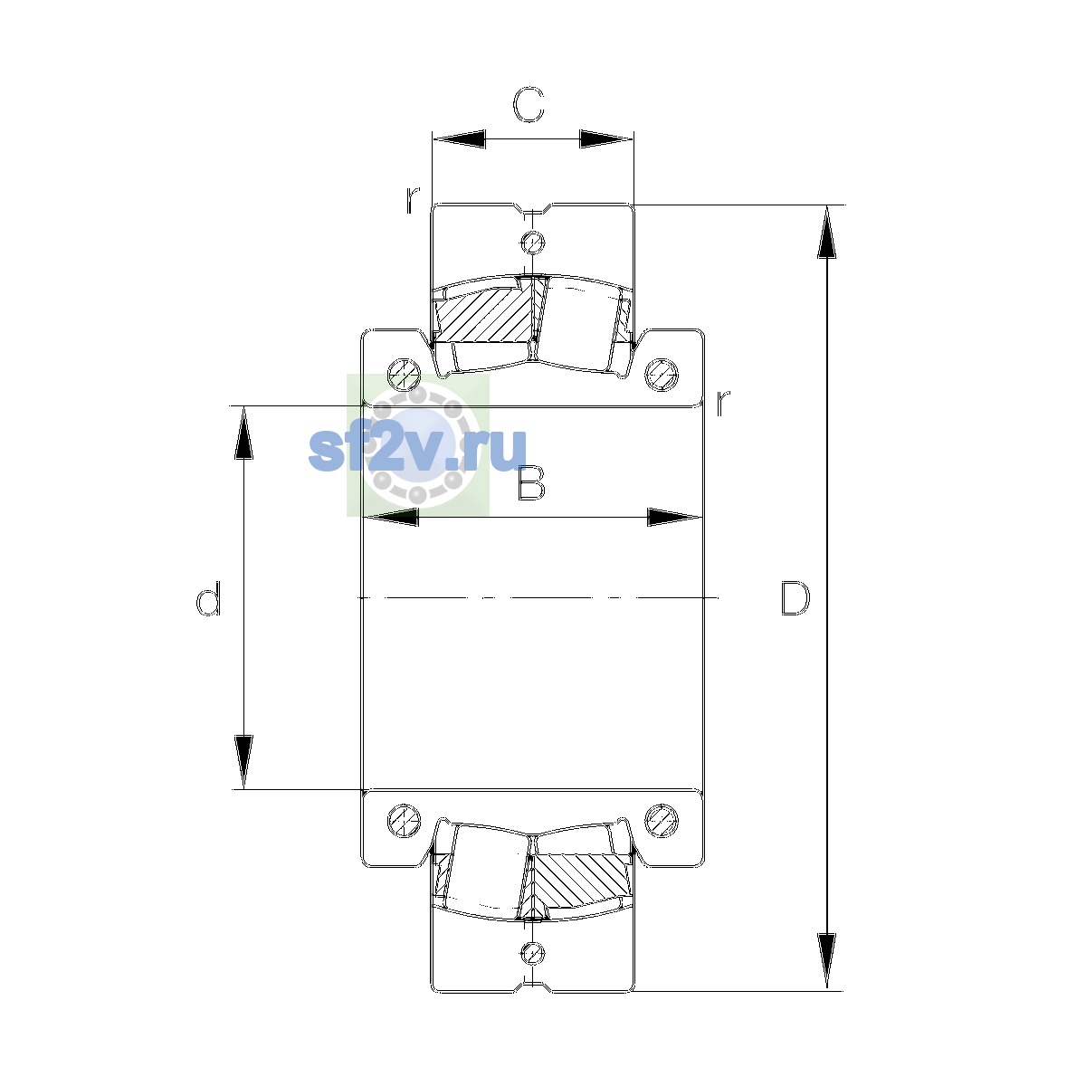 Схема подшипника 231SM125-MA