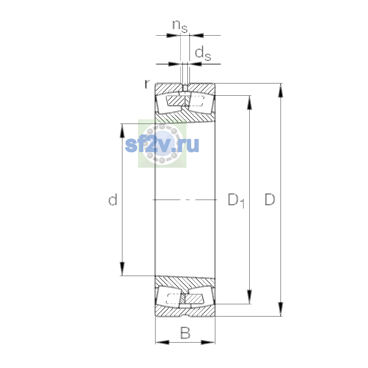Схема подшипника 23218-E1A-XL-K-M-C3
