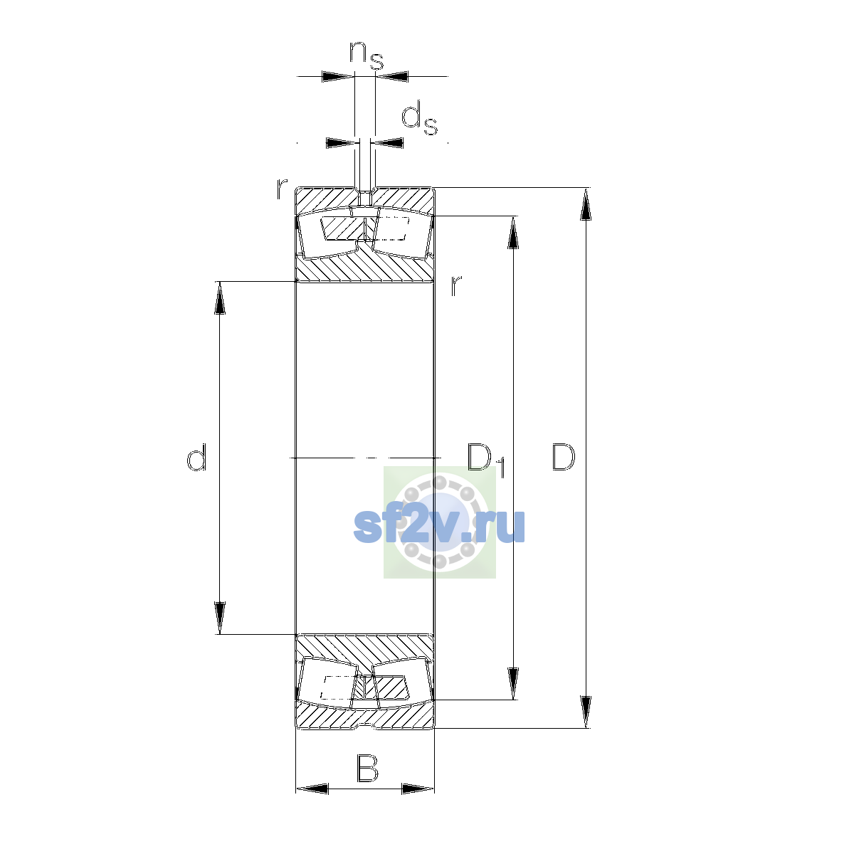 Схема подшипника 23218-E1A-XL-M-C4
