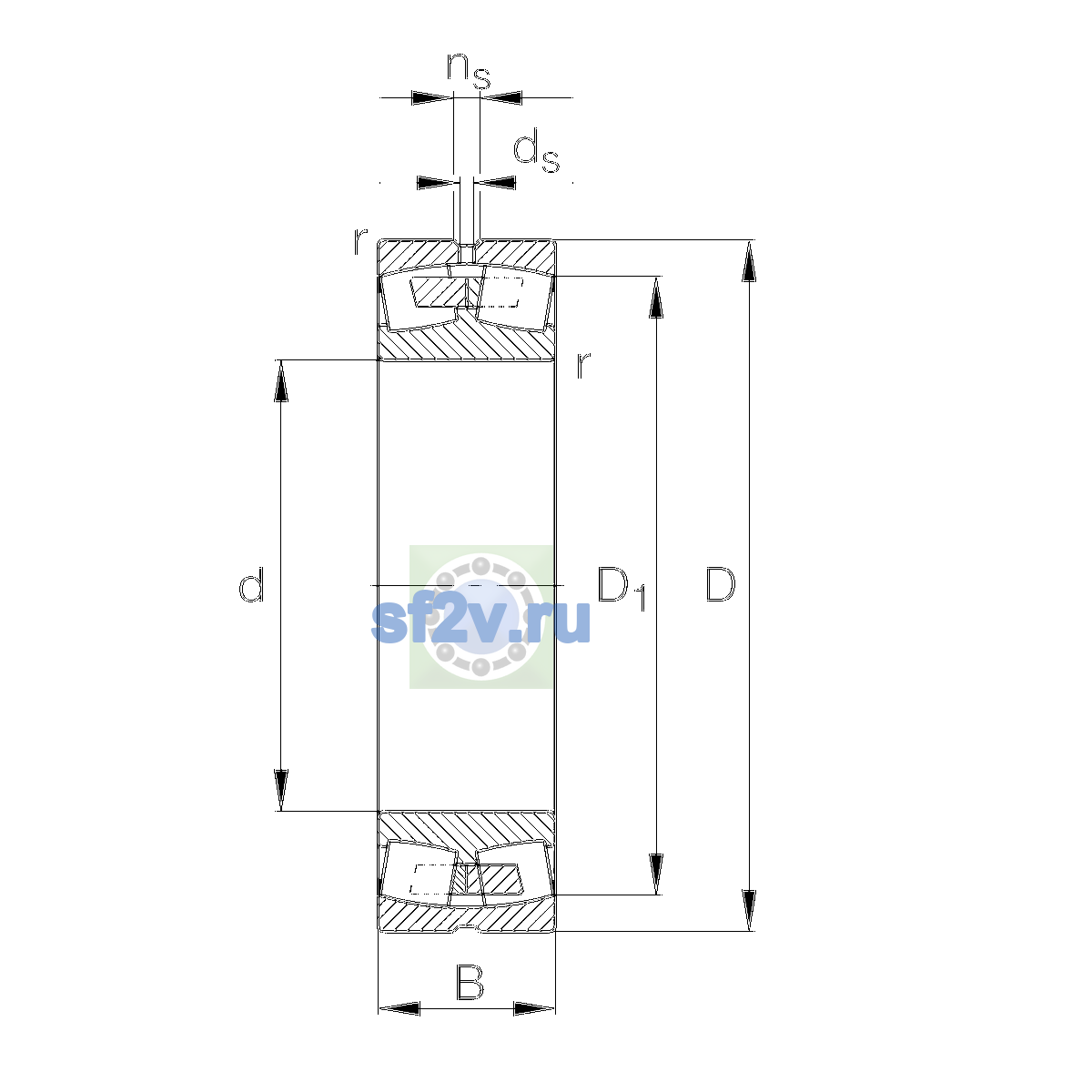 Схема подшипника 23218-E1A-XL-M-H151B