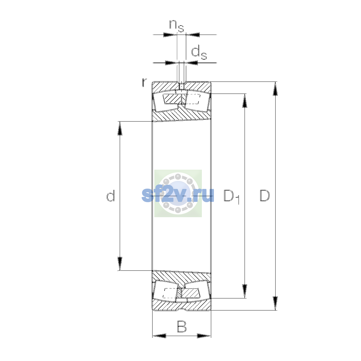 Схема подшипника 23220-E1A-XL-K-M-C2