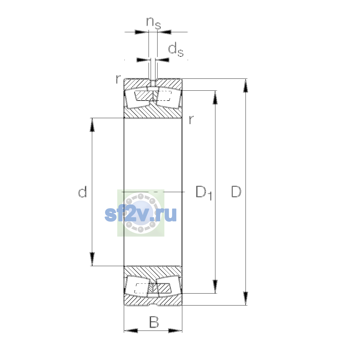 Схема подшипника 23220-E1A-XL-M-C3