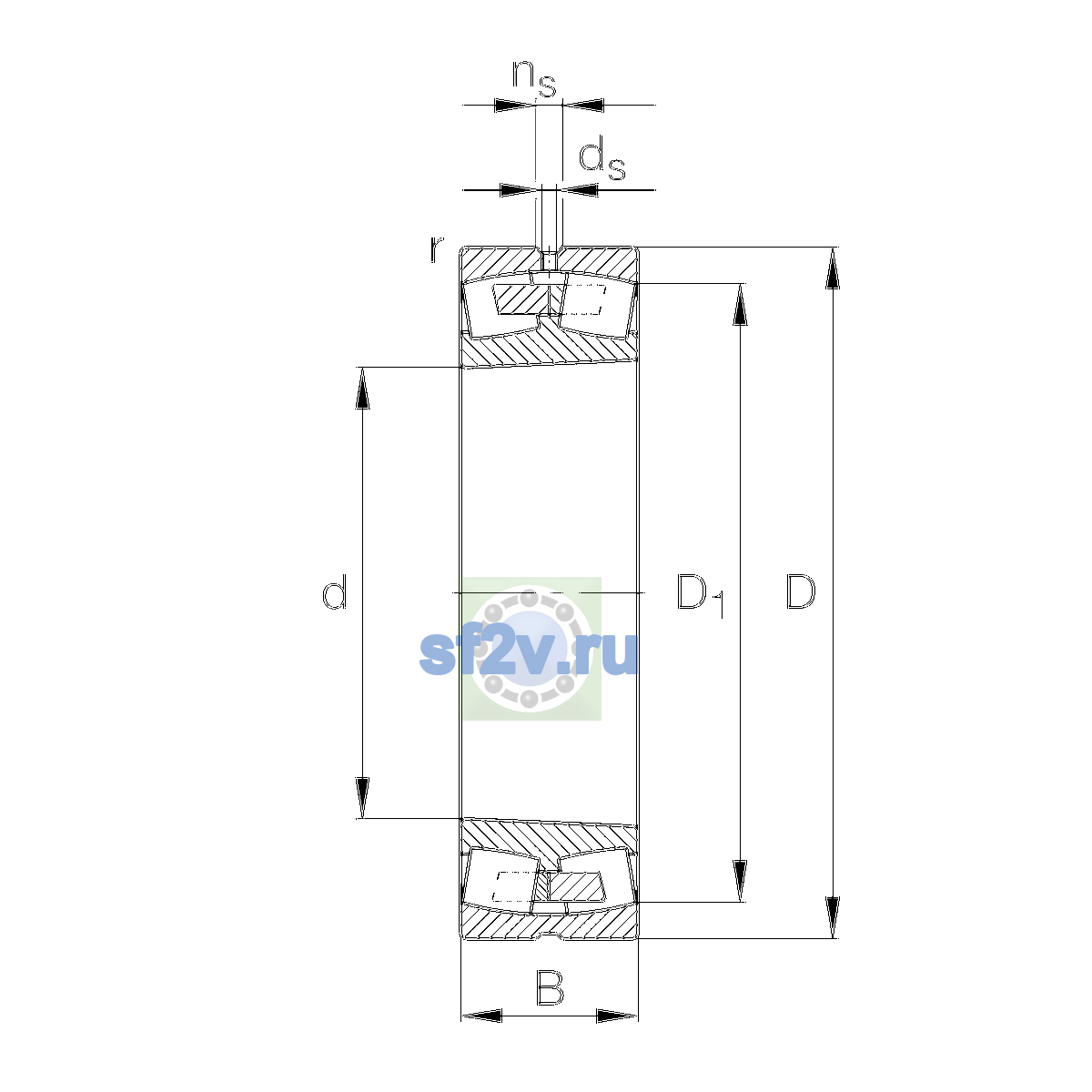 Схема подшипника 23222-E1A-XL-K-M-C3>A