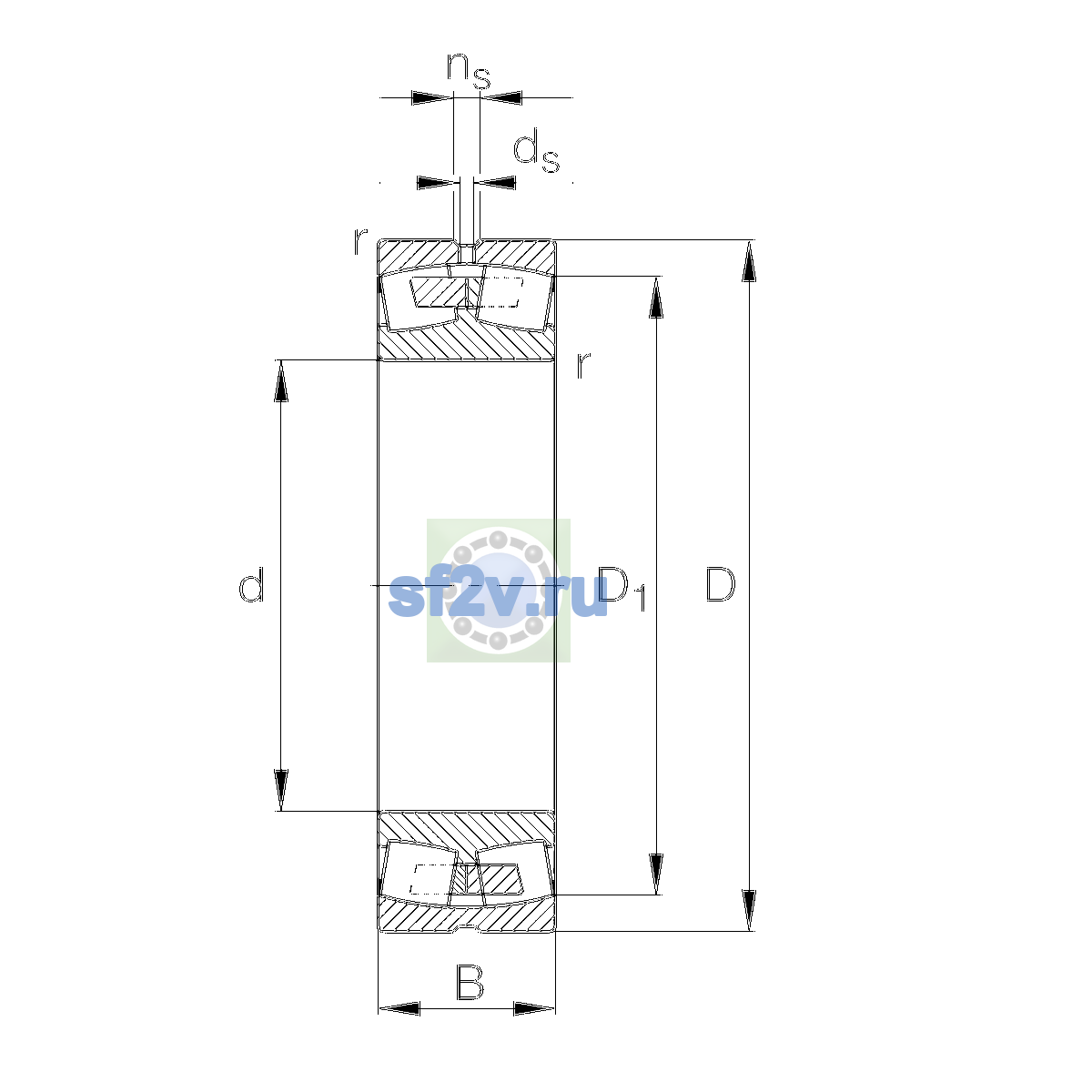 Схема подшипника 23222-E1A-XL-M-C3>A