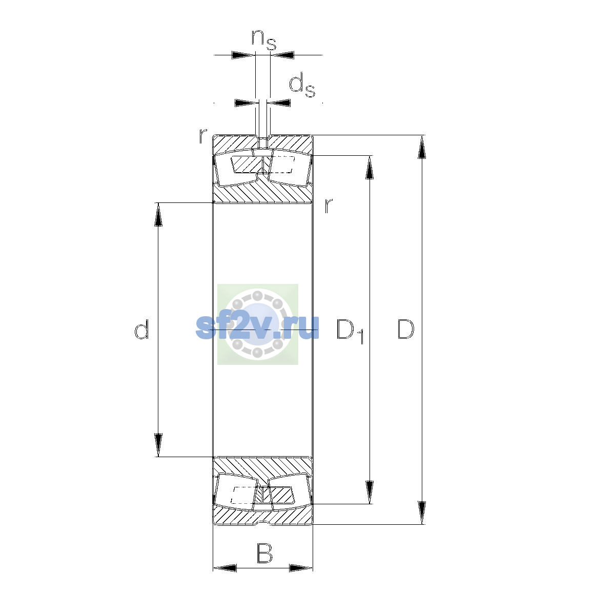 Схема подшипника 23226-E1A-XL-M-H40-C3
