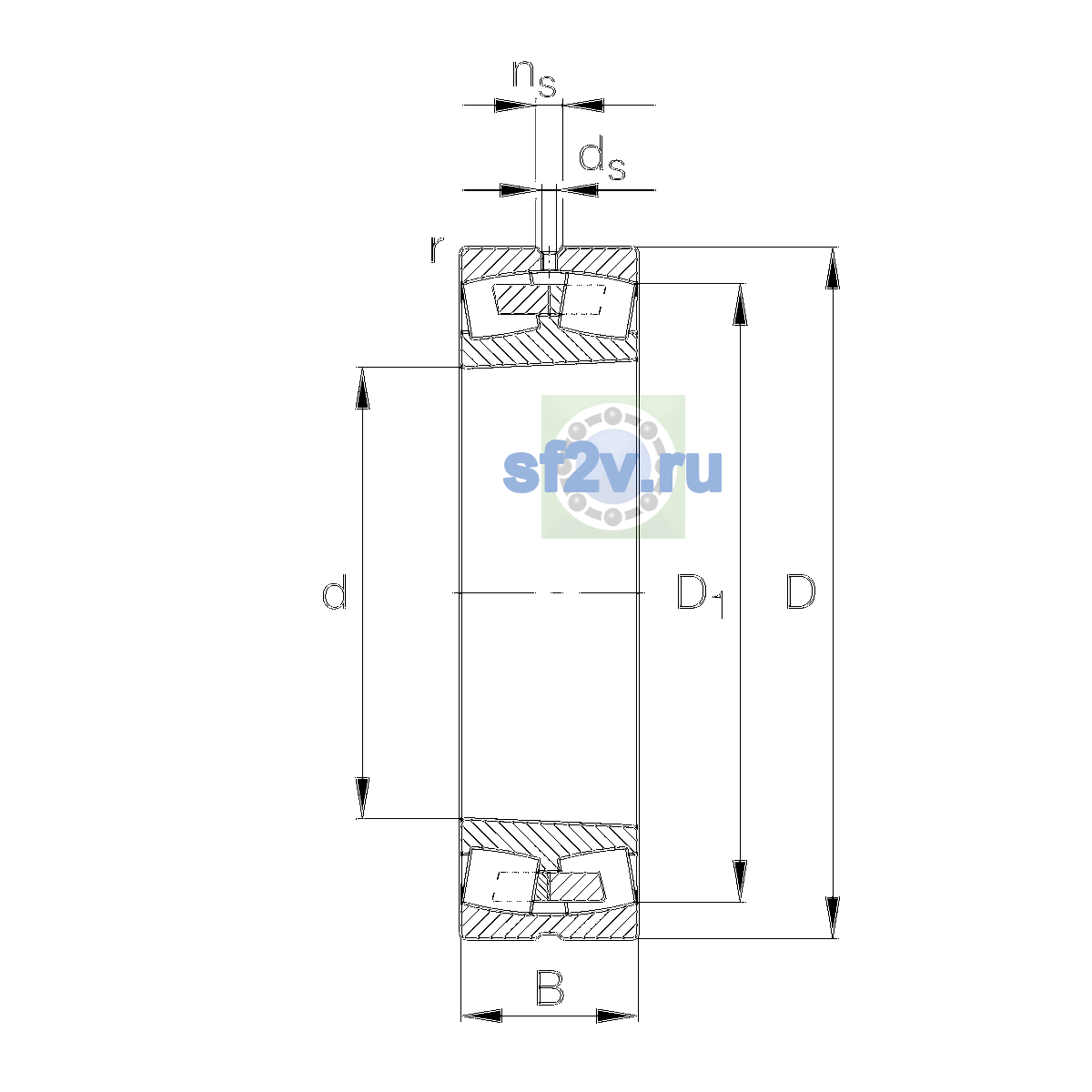 Схема подшипника 23230-E1A-XL-K-M>B