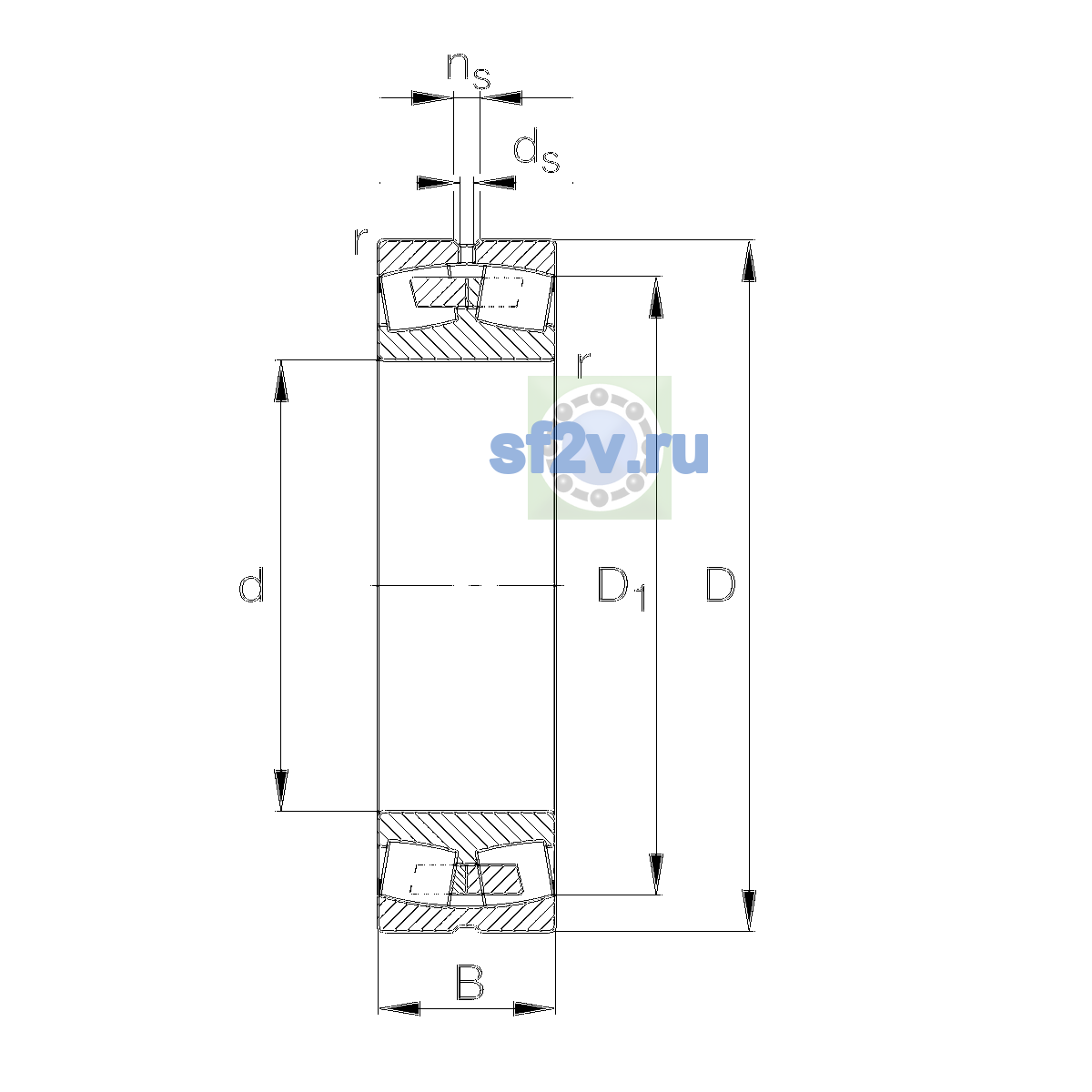 Схема подшипника 23230-E1A-XL-M-H40-C3