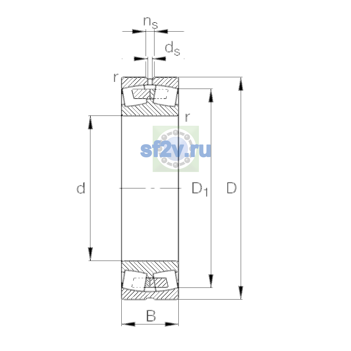 Схема подшипника 23232-E1A-XL-M