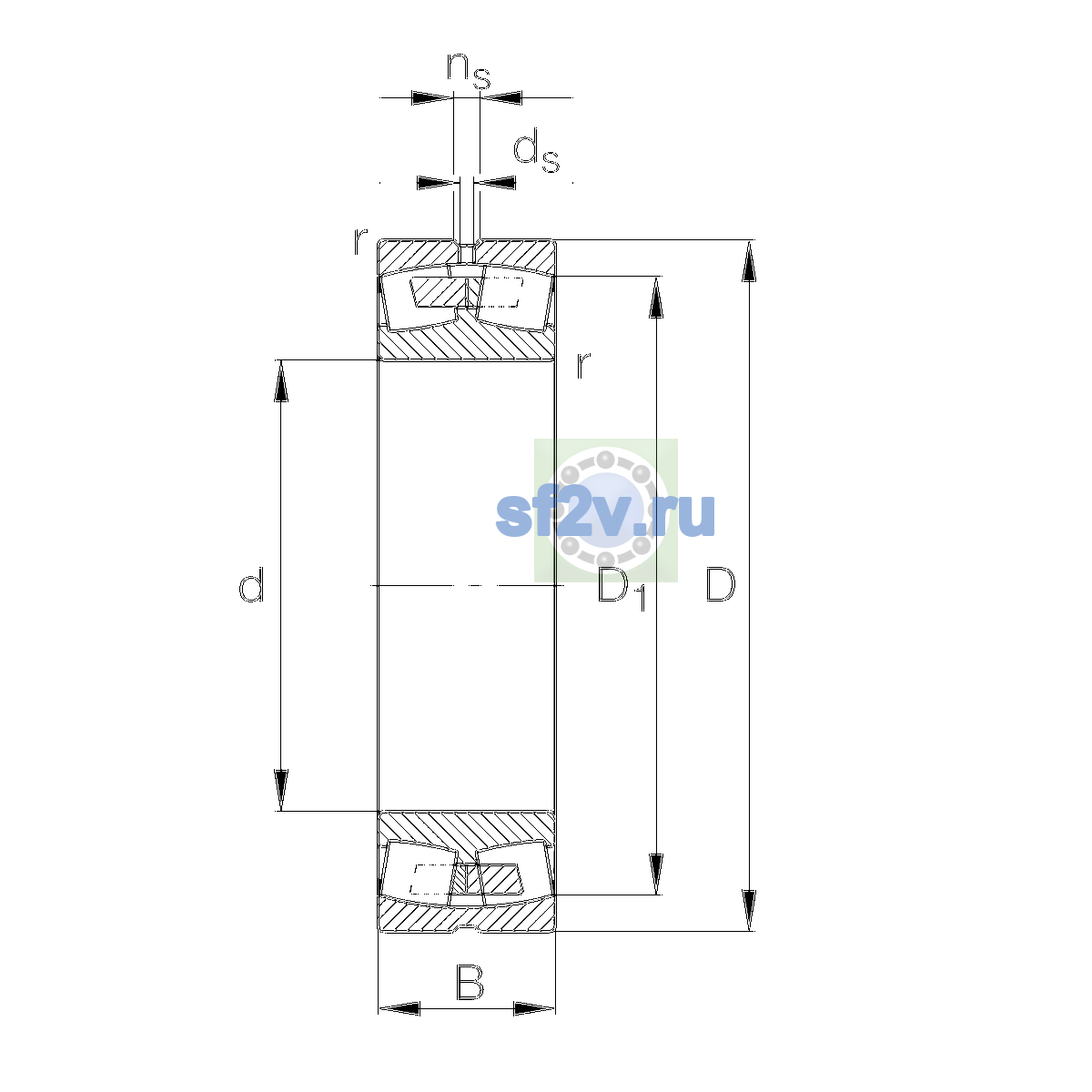 Схема подшипника 23234-E1A-XL-M-H40AB-C3