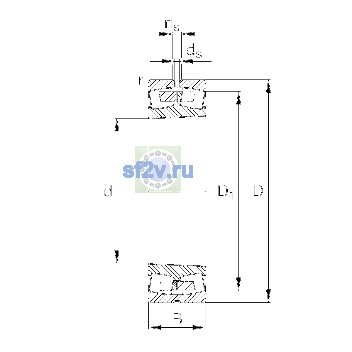 Схема подшипника 23236-E1A-XL-K-M-C3