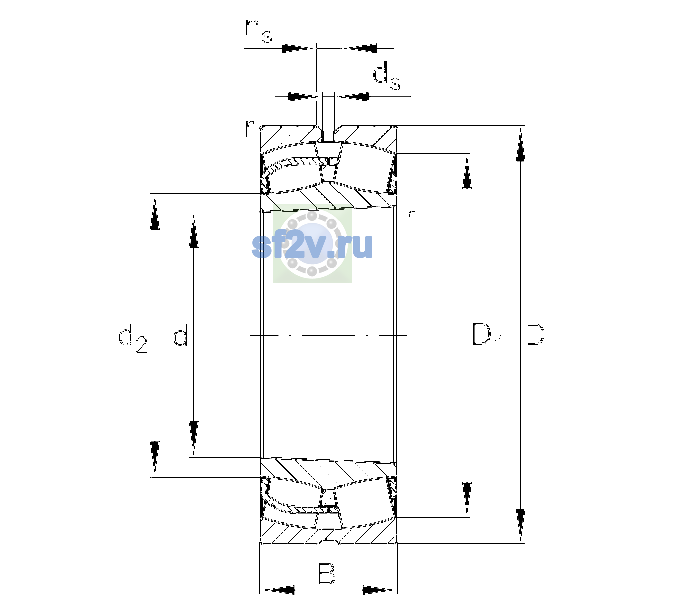 Схема подшипника 23240-BE-XL-K