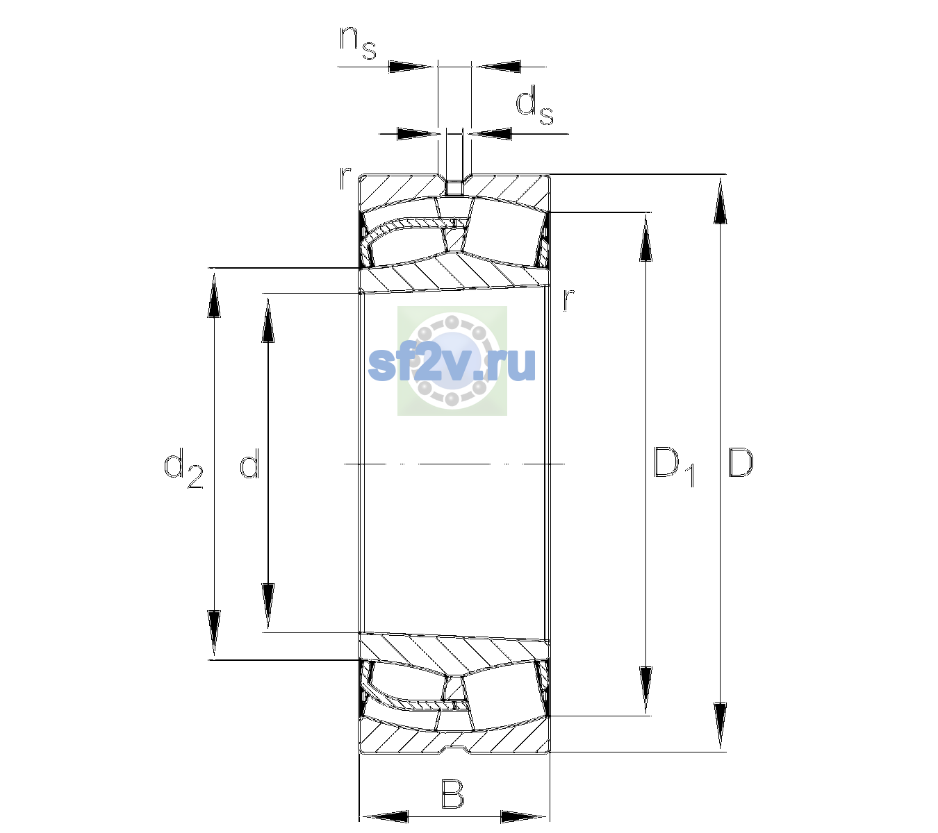 Схема подшипника 23240-BE-XL-K-C3