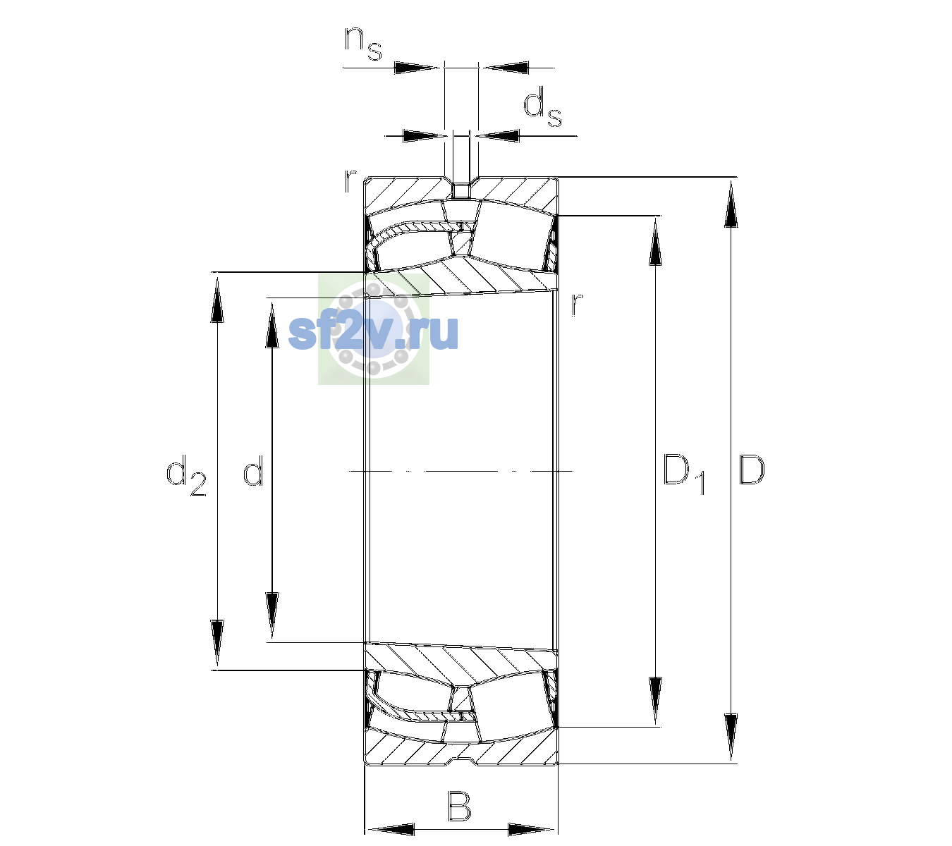 Схема подшипника 23244-BE-XL-K>A