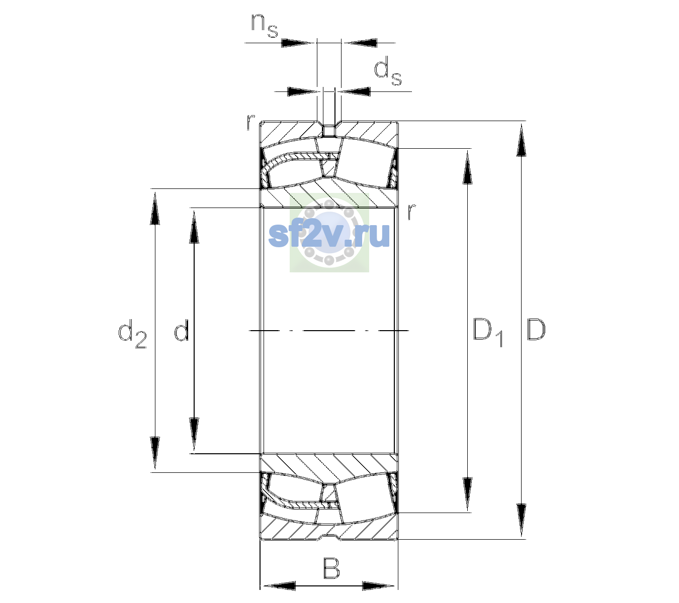 Схема подшипника 23244-BE-XL>A