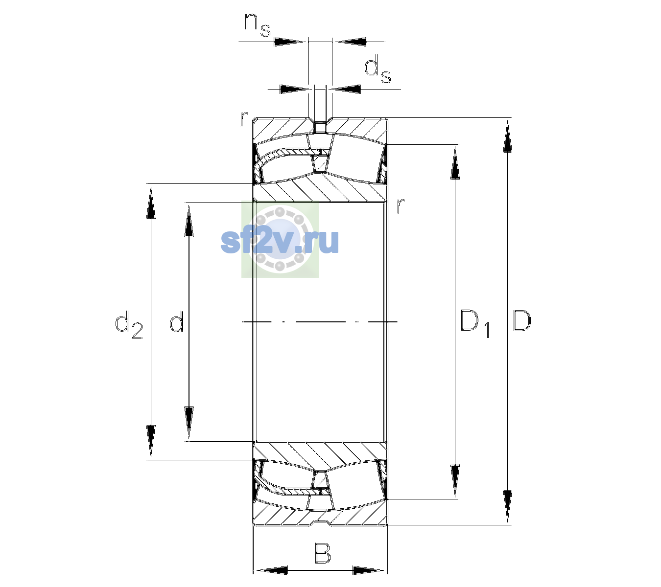 Схема подшипника 23248-BE-XL-C3