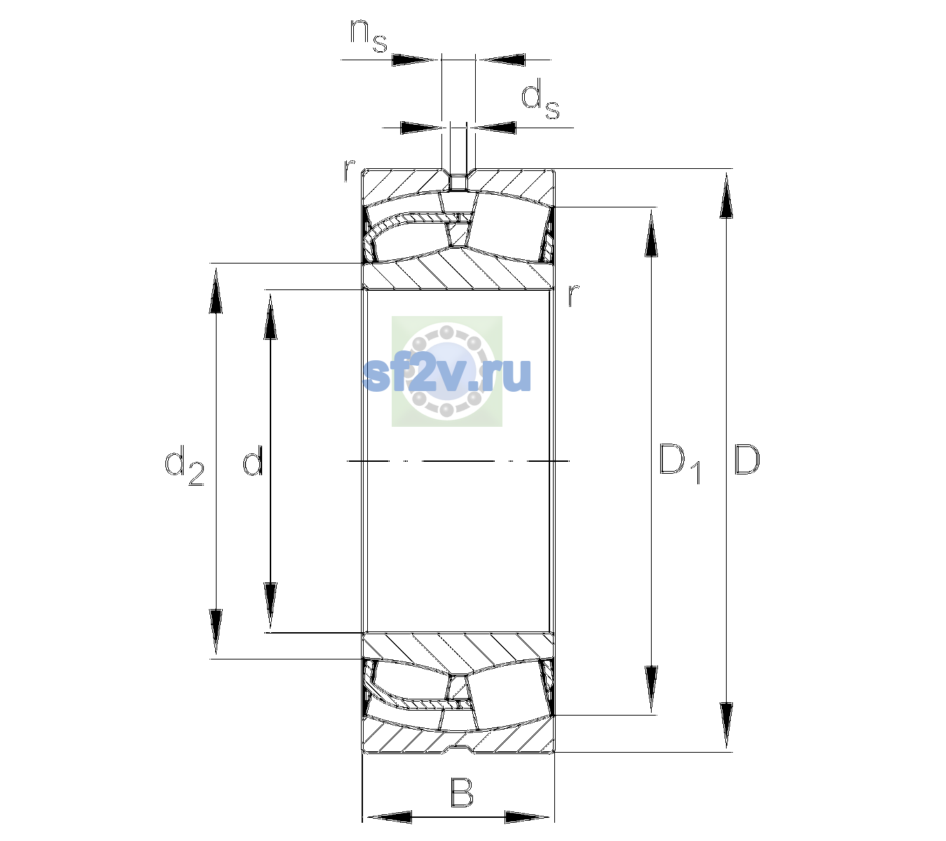 Схема подшипника 23248-BE-XL-H40AC-C3