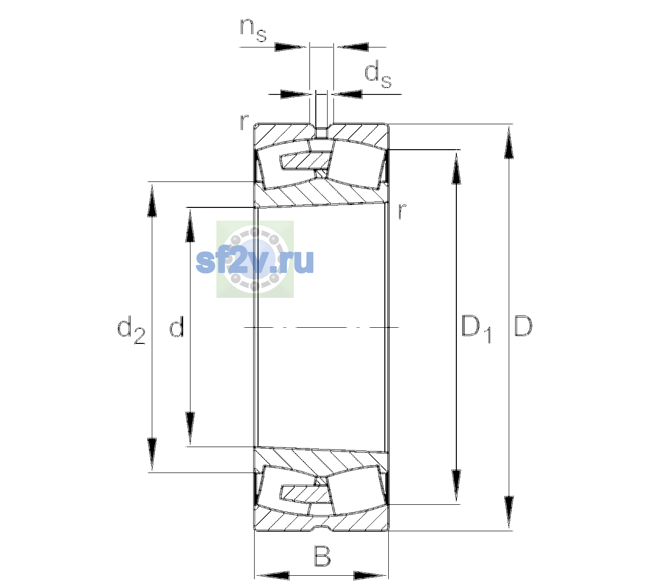 Схема подшипника 23252-BEA-XL-K-MB1