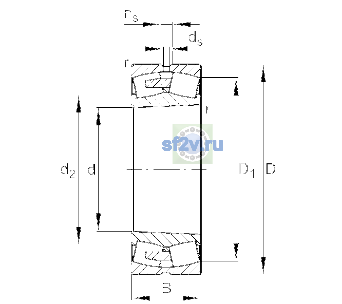 Схема подшипника 23252-BEA-XL-K-MB1-C3