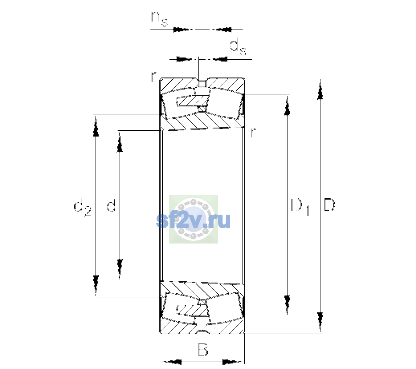 Схема подшипника 23252-BEA-XL-K-MB1-C4