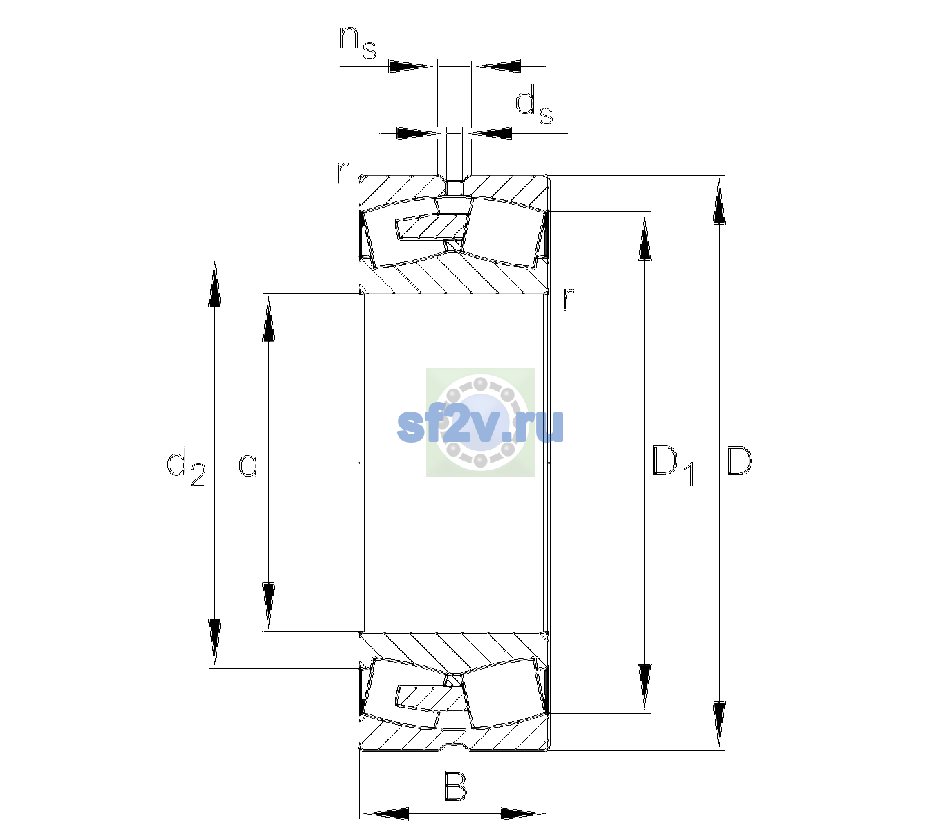 Схема подшипника 23252-BEA-XL-MB1-C2
