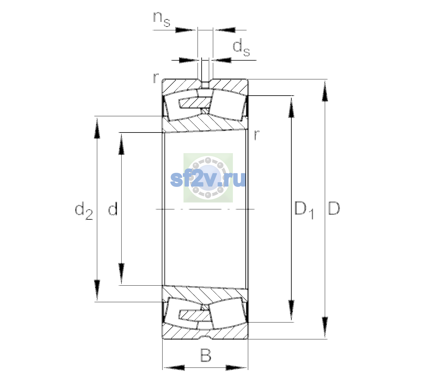Схема подшипника 23256-BEA-XL-K-MB1-C4